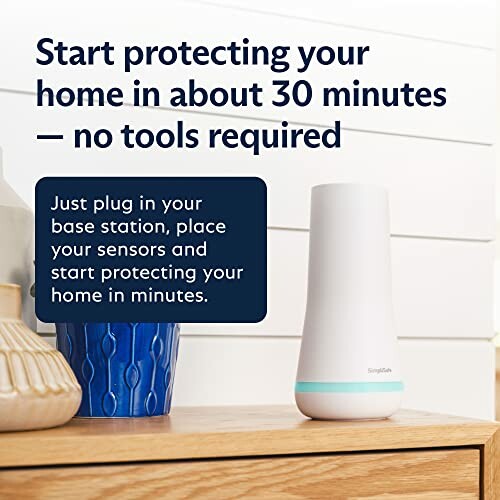 Home security device setup with no tools required.