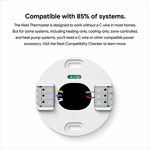 Nest thermostat base showing wiring compatibility details.