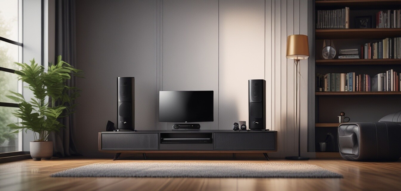Smart audio system in a living room.