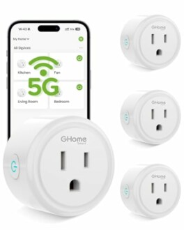 Smart plugs with app interface for home automation.